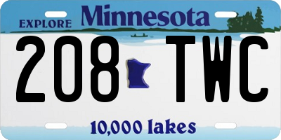 MN license plate 208TWC