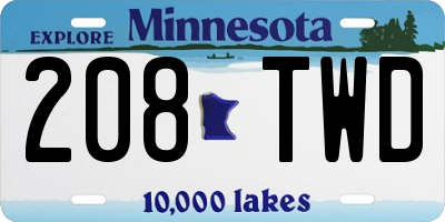MN license plate 208TWD
