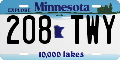 MN license plate 208TWY