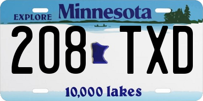 MN license plate 208TXD