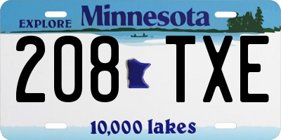 MN license plate 208TXE
