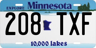 MN license plate 208TXF