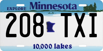 MN license plate 208TXI