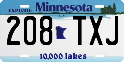 MN license plate 208TXJ