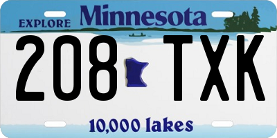 MN license plate 208TXK