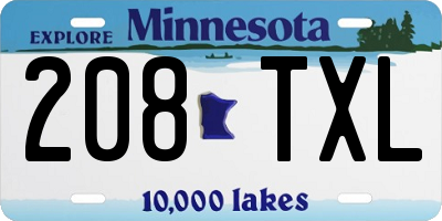 MN license plate 208TXL