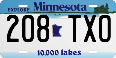 MN license plate 208TXO