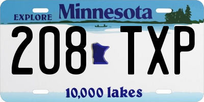 MN license plate 208TXP