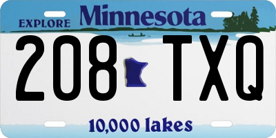 MN license plate 208TXQ