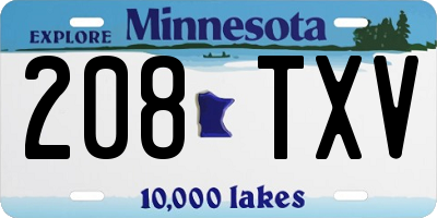 MN license plate 208TXV