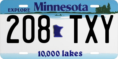 MN license plate 208TXY