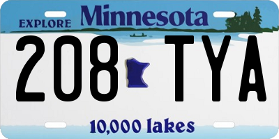 MN license plate 208TYA