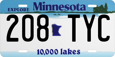 MN license plate 208TYC