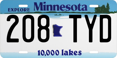 MN license plate 208TYD
