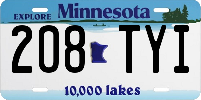 MN license plate 208TYI