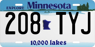 MN license plate 208TYJ