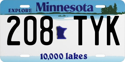 MN license plate 208TYK