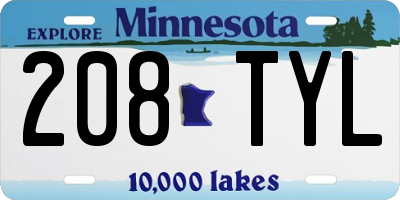 MN license plate 208TYL