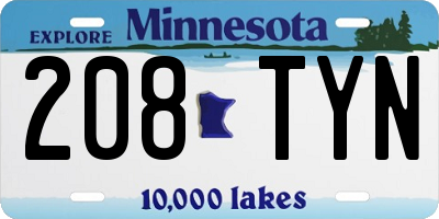 MN license plate 208TYN