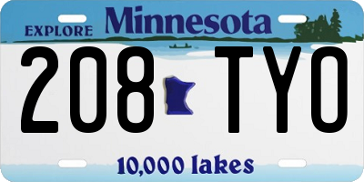 MN license plate 208TYO