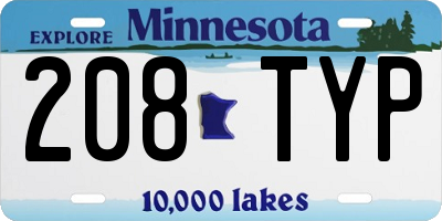 MN license plate 208TYP