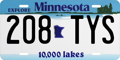 MN license plate 208TYS