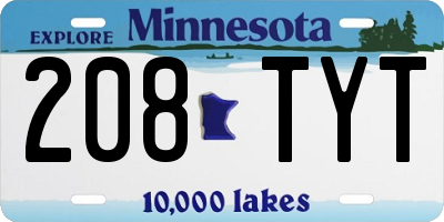 MN license plate 208TYT