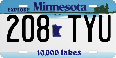 MN license plate 208TYU