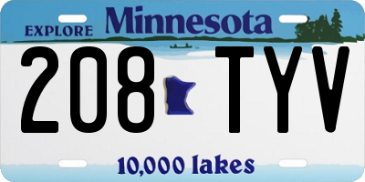 MN license plate 208TYV