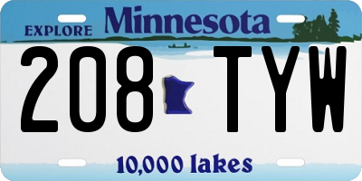 MN license plate 208TYW