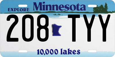 MN license plate 208TYY