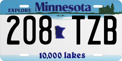 MN license plate 208TZB