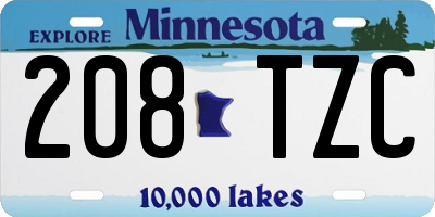 MN license plate 208TZC