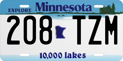 MN license plate 208TZM
