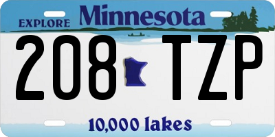MN license plate 208TZP