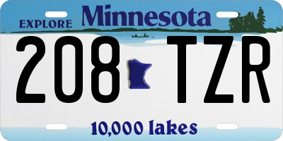 MN license plate 208TZR