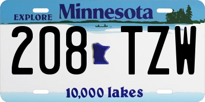 MN license plate 208TZW
