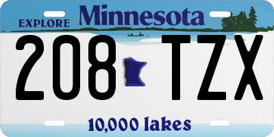 MN license plate 208TZX