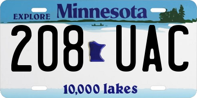 MN license plate 208UAC