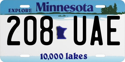 MN license plate 208UAE