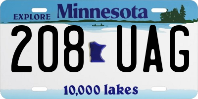 MN license plate 208UAG