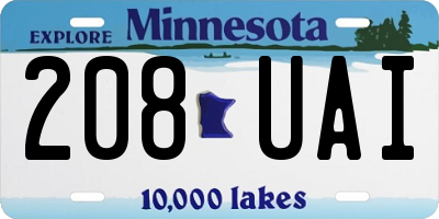 MN license plate 208UAI