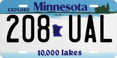 MN license plate 208UAL