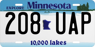 MN license plate 208UAP