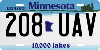 MN license plate 208UAV