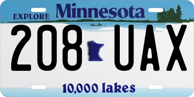 MN license plate 208UAX