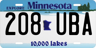 MN license plate 208UBA