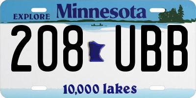 MN license plate 208UBB