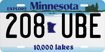 MN license plate 208UBE