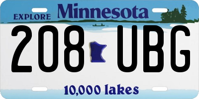 MN license plate 208UBG